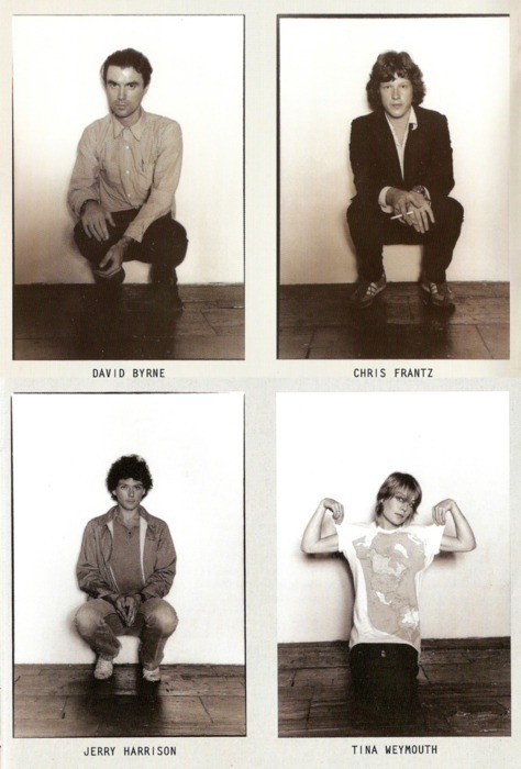 A picture of all of the members of Talking Heads.